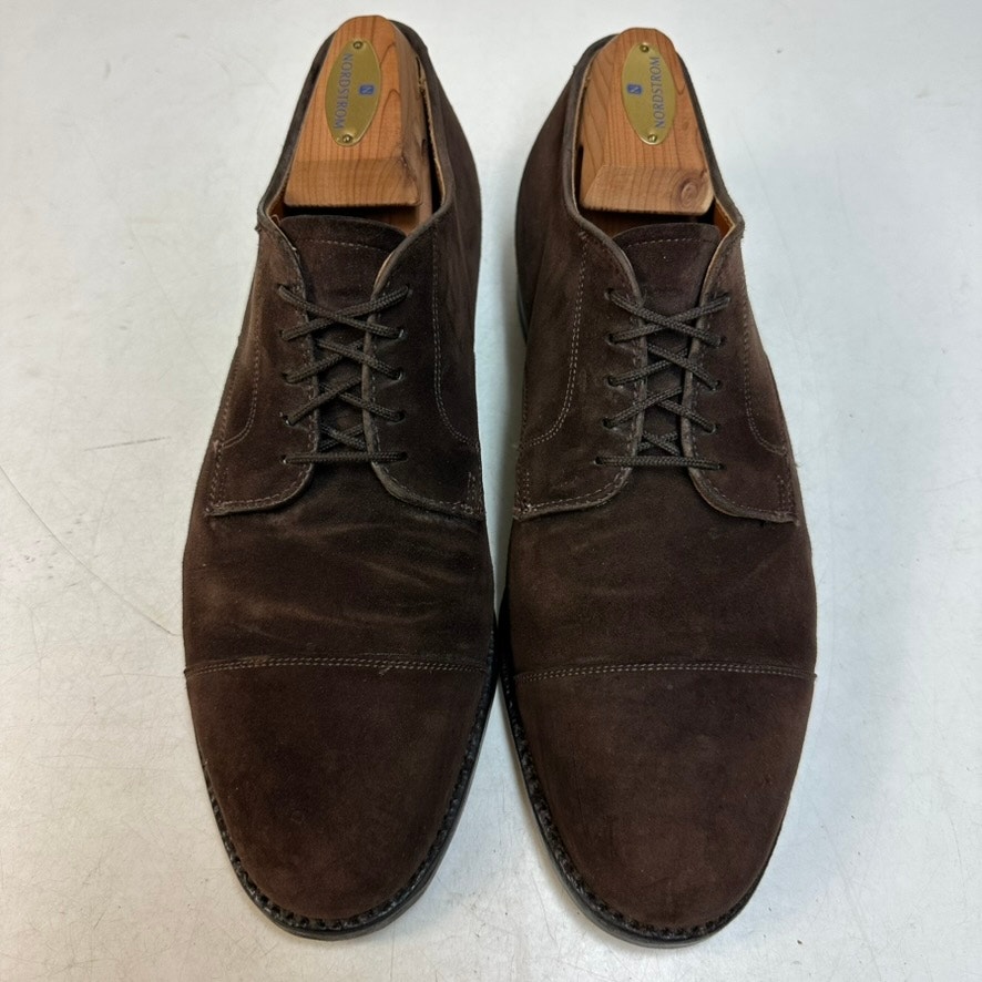 Fully Resoled Alden X Brooks Brothers 2293 Brown Suede Cap Toe Derby Usa 8.5 D